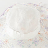 Dave&Bella Toddler Girls/Boys Summer Beige/Light Blue Print Comfortable Sunscreen Hats