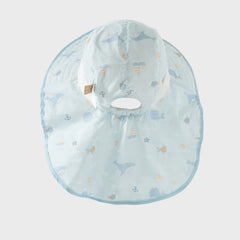 Dave&Bella Toddler Girls/Boys Summer Beige/Light Blue Print Comfortable Sunscreen Hats