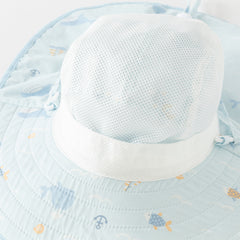 Dave&Bella Toddler Girls/Boys Summer Beige/Light Blue Print Comfortable Sunscreen Hats