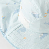 Dave&Bella Toddler Girls/Boys Summer Beige/Light Blue Print Comfortable Sunscreen Hats