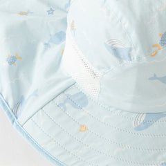 Dave&Bella Toddler Girls/Boys Summer Beige/Light Blue Print Comfortable Sunscreen Hats