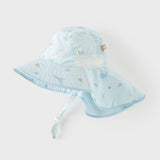 Dave&Bella Toddler Girls/Boys Summer Beige/Light Blue Print Comfortable Sunscreen Hats