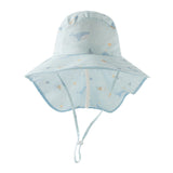 Dave&Bella Toddler Girls/Boys Summer Beige/Light Blue Print Comfortable Sunscreen Hats