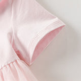 Dave&Bella Summer Toddler Girls Sweet Pink Polo Collar College-style Mesh Princess Dress