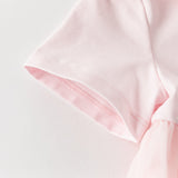 Dave&Bella Summer Toddler Girls Sweet Pink Polo Collar College-style Mesh Princess Dress
