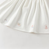 Dave&Bella Summer Toddler Girls White Soft Stretchable A-line Preppy Polo Dress