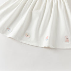 Dave&Bella Summer Toddler Girls White Soft Stretchable A-line Preppy Polo Dress