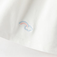 Dave&Bella Summer Toddler Girls White Soft Stretchable A-line Preppy Polo Dress