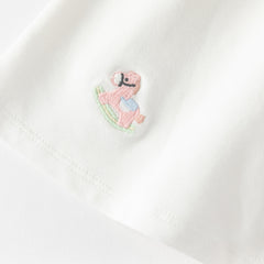 Dave&Bella Summer Toddler Girls White Soft Stretchable A-line Preppy Polo Dress