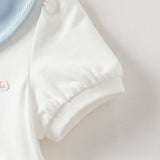 Dave&Bella Summer Toddler Girls White Soft Stretchable A-line Preppy Polo Dress