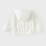 Dave&Bella Summer Toddler Boys White Hooded Lightweight Comfortable Jackets