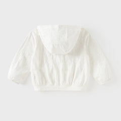 Dave&Bella Summer Toddler Boys White Hooded Lightweight Comfortable Jackets