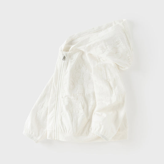 Dave&Bella Summer Toddler Boys White Hooded Lightweight Comfortable Jackets