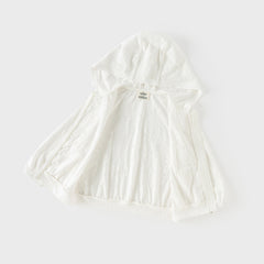 Dave&Bella Summer Toddler Boys White Hooded Lightweight Comfortable Jackets