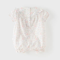 Dave&Bella Summer Baby Girls Adorable Floral Print Pure Cotton Lightweight Rompers