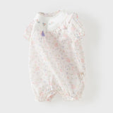 Dave&Bella Summer Baby Girls Adorable Floral Print Pure Cotton Lightweight Rompers