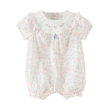 Dave&Bella Summer Baby Girls Adorable Floral Print Pure Cotton Lightweight Rompers