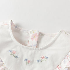 Dave&Bella Summer Baby Girls Adorable Floral Print Pure Cotton Lightweight Rompers