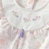 Dave&Bella Summer Baby Girls Adorable Floral Print Pure Cotton Lightweight Rompers