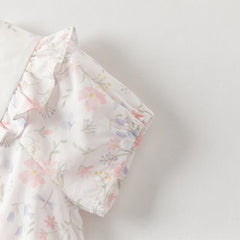 Dave&Bella Summer Baby Girls Adorable Floral Print Pure Cotton Lightweight Rompers