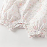 Dave&Bella Summer Baby Girls Adorable Floral Print Pure Cotton Lightweight Rompers