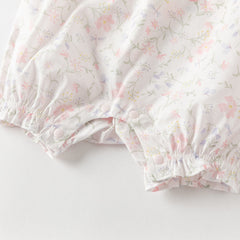 Dave&Bella Summer Baby Girls Adorable Floral Print Pure Cotton Lightweight Rompers