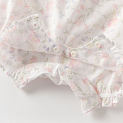 Dave&Bella Summer Baby Girls Adorable Floral Print Pure Cotton Lightweight Rompers