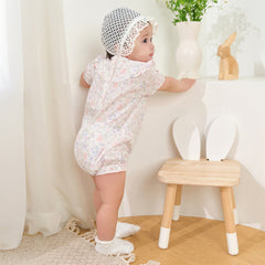 Dave&Bella Summer Baby Girls Adorable Floral Print Pure Cotton Lightweight Rompers