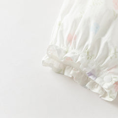 Dave&Bella Summer Baby Girls White Print Cotton Breathable Comfortable Tank Romper