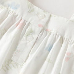 Dave&Bella Summer Baby Girls White Print Cotton Breathable Comfortable Tank Romper