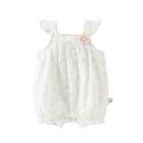 Dave&Bella Summer Baby Girls White Print Cotton Breathable Comfortable Tank Romper