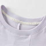 Dave&Bella Kids Girls Summer Purple Blue Cotton Breathable Top Pant Outfit Sets