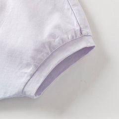 Dave&Bella Kids Girls Summer Purple Blue Cotton Breathable Top Pant Outfit Sets