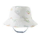 Dave&Bella Toddler Boys Summer Playful Dinosaur Print Cotton Reversible Fisherman Hats