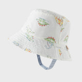Dave&Bella Toddler Boys Summer Playful Dinosaur Print Cotton Reversible Fisherman Hats