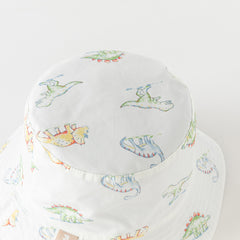 Dave&Bella Toddler Boys Summer Playful Dinosaur Print Cotton Reversible Fisherman Hats