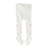 Dave&Bella Summer Kids Girls White Cute Cherry Print Stretchable Footed Tights