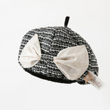 Dave&Bella Toddler Girls Black White Striped Adorable Berets Hats