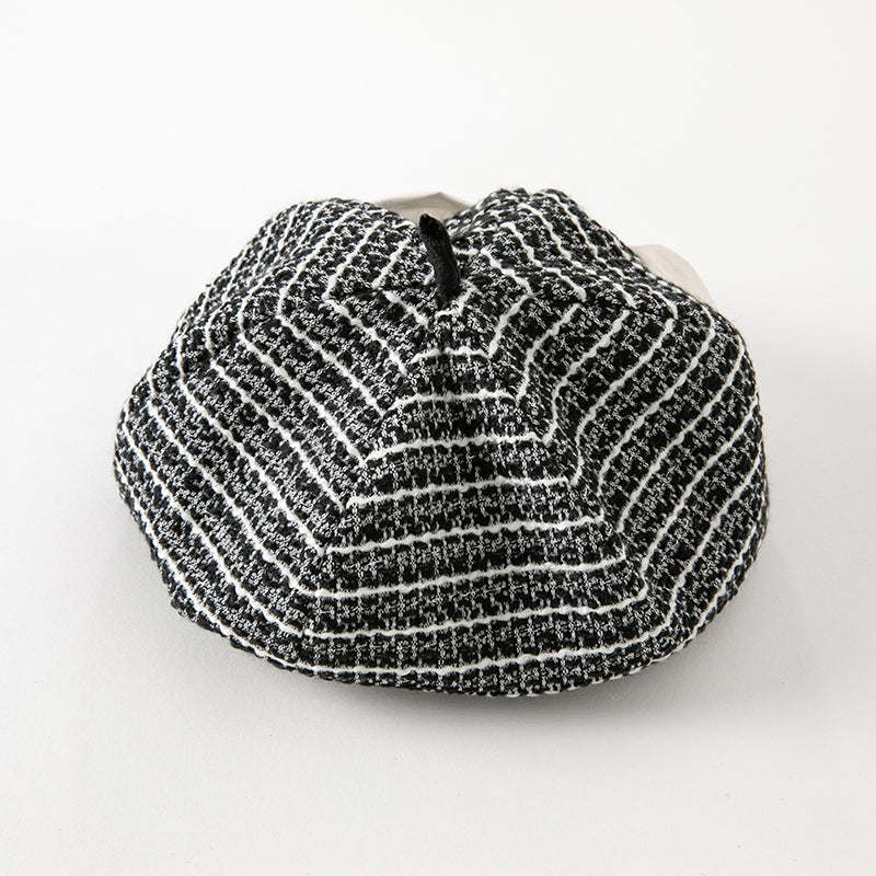 Dave&Bella Toddler Girls Black White Striped Adorable Berets Hats