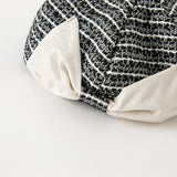 Dave&Bella Toddler Girls Black White Striped Adorable Berets Hats