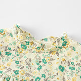 Dave&Bella Toddler Girls Green Floral Print Cotton Cute A-line Dress