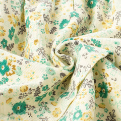 Dave&Bella Toddler Girls Autumn Green Floral Print Cotton Cute A-line Dress