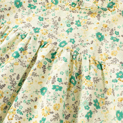 Dave&Bella Toddler Girls Autumn Green Floral Print Cotton Cute A-line Dress