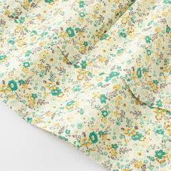 Dave&Bella Toddler Girls Autumn Green Floral Print Cotton Cute A-line Dress