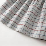 Dave&Bella Toddler Girls Casual Red Grey Plaid A-line Dress(wallet bag)