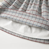 Dave&Bella Toddler Girls Casual Red Grey Plaid A-line Dress(wallet bag)