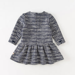 Dave&Bella Toddler Girls Autumn Classic Blue White Striped Princess Dress