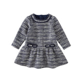 Dave&Bella Toddler Girls Classic Blue White Striped Casual Princess Dress