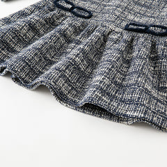 Dave&Bella Toddler Girls Autumn Classic Blue White Striped Princess Dress