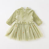 Dave&Bella Toddler Girls Sweet Chinese-style Green Mesh Birthday Dress